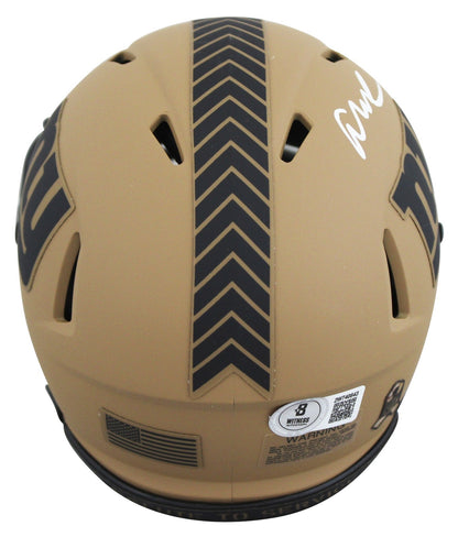 Giants Abdul Carter Signed Salute To Service II Speed Mini Helmet BAS Witnessed