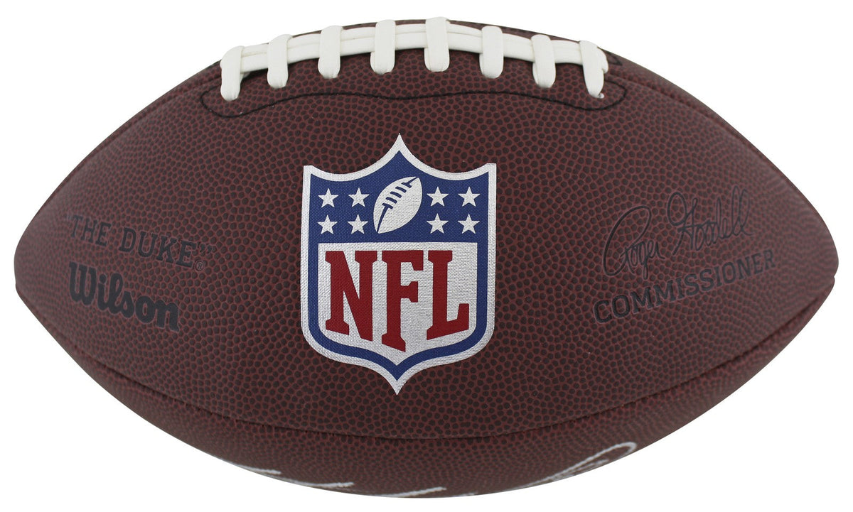 Vikings Adrian Peterson Signed Wilson Duke Replica Football W/ Case BAS Witness