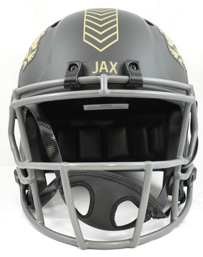 Travis Hunter Signed Jacksonville Jaguars F/S Salute 2025 Speed Helmet Beckett W