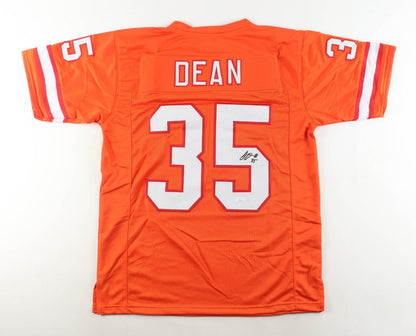 Jamel Dean Signed Tampa Bay Buccaneers Creamsicle Throwback Jersey (JSA COA) D.B