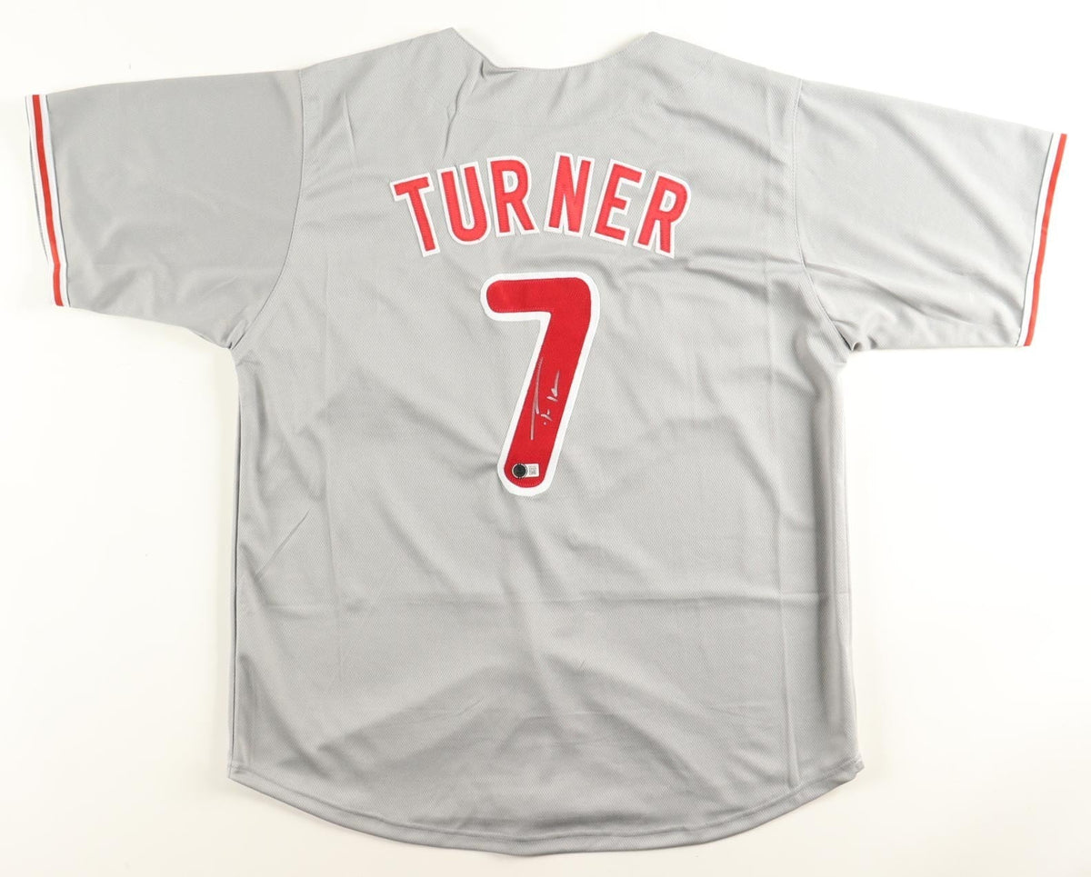 Trea Turner Signed Philidelphia Phillies Gray Road Jersey (Beckett) Shortstop