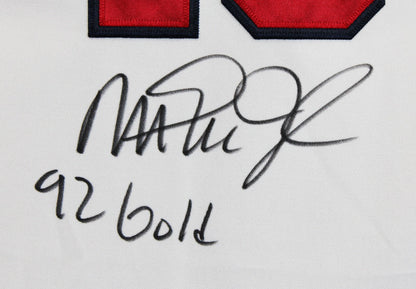 Magic Johnson "92 Gold" Signed White Nike Team USA Jersey BAS Witness #3W387217
