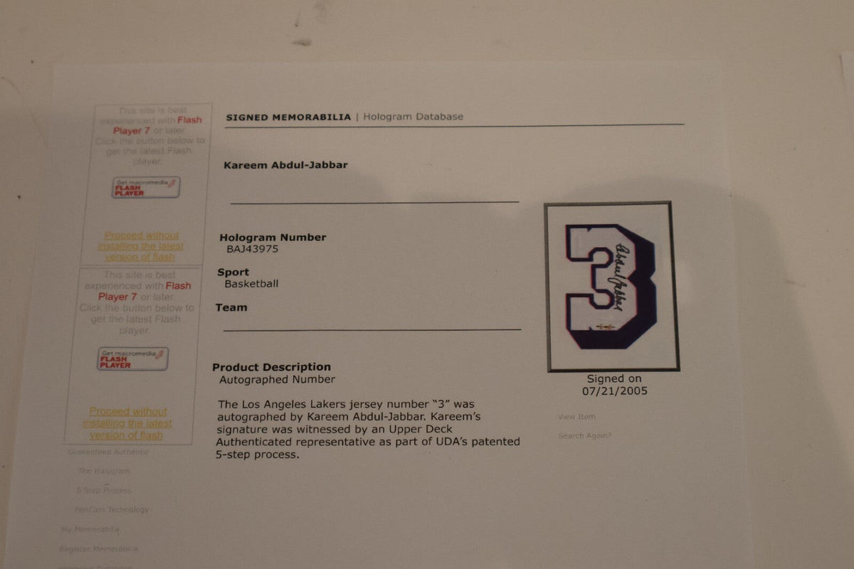 Kareem Abdul-Jabbar Autographed Number Framed Champs Collage LE-133 UDA COA