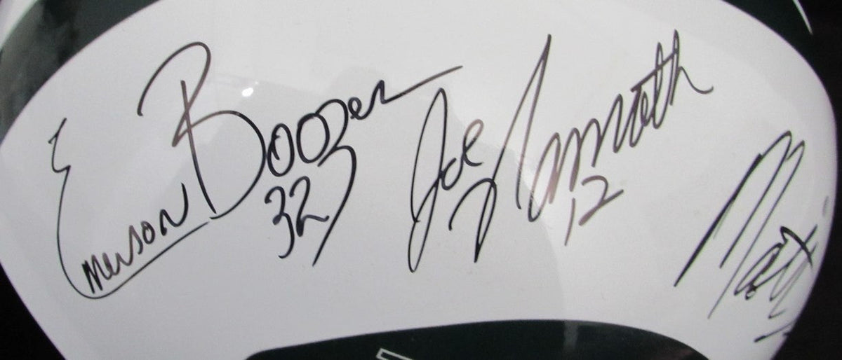 Namath/Boozer/Snell Signed Full Size TK Suspension Throwback Helmet Jets JSA