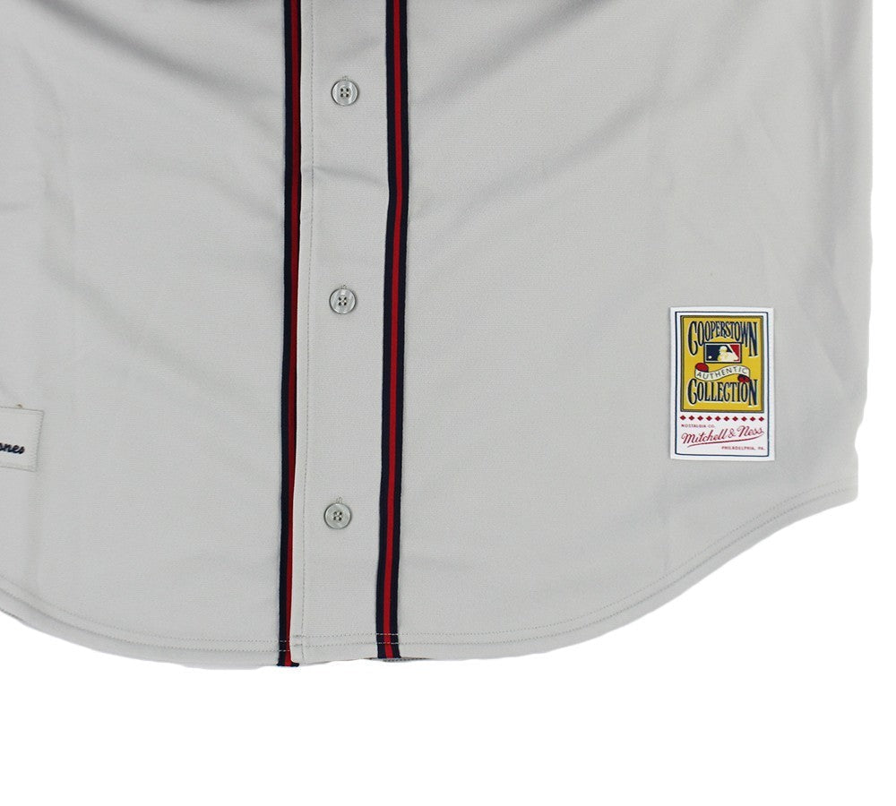 Chipper Jones Signed Atlanta Braves M&N Authentic Throwback Grey Jersey