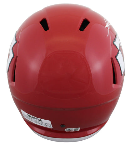 Chiefs George Karlaftis Signed Full Size Speed Rep Helmet W/ Case BAS Witnessed