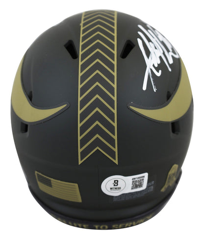 Vikings Adrian Peterson Signed 2025 STS IV Speed Mini Helmet BAS Witnessed