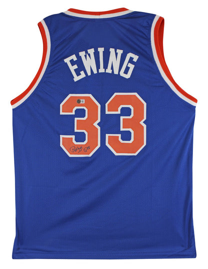 Patrick Ewing Authentic Signed Blue Pro Style Jersey Autographed BAS
