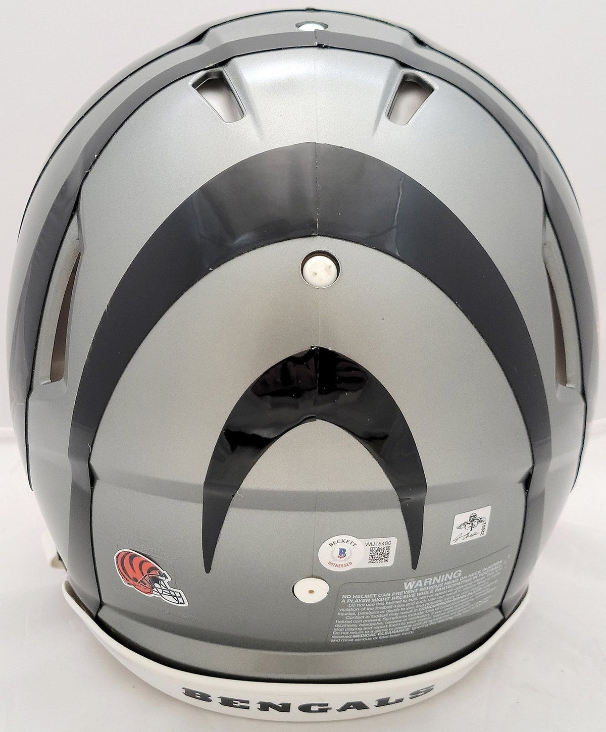 Ja'Marr Chase Signed Bengals Flash Gray Full Size Authentic Speed Helmet Beckett