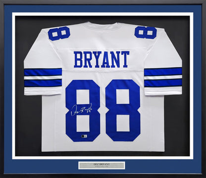 Dallas Cowboys Dez Bryant Autographed Signed Framed White Jersey Beckett Wit