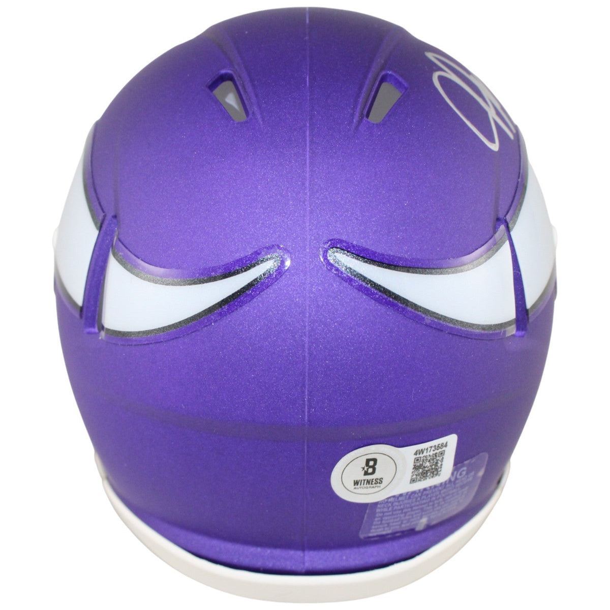Justin Jefferson Autographed Minnesota Vikings Mini Helmet Beckett Witness 52878