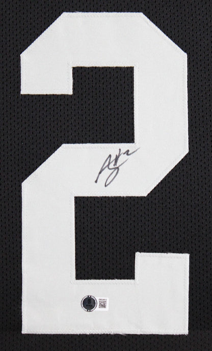 Ashton Jeanty Authentic Signed Black Pro Style Framed Jersey BAS Witnessed