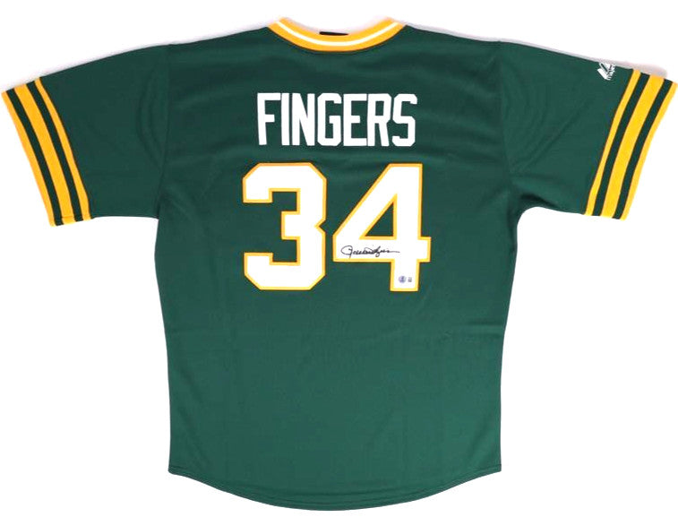 Rollie Fingers Signed Oakland As Jersey (Beckett)Athletics 1974 World Series MVP