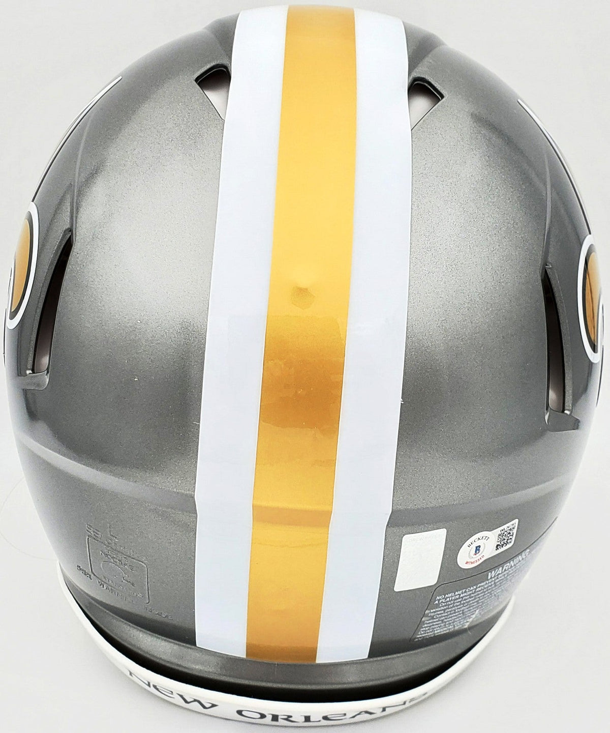 Drew Brees Auto Saints Flash Silver Full Size Auth Speed Helmet SB XLIV MVP BAS