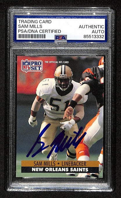 Sam Mills HOF Signed/Autograph 1991 Pro Set #592 Saints/Panthers PSA/DNA 201485