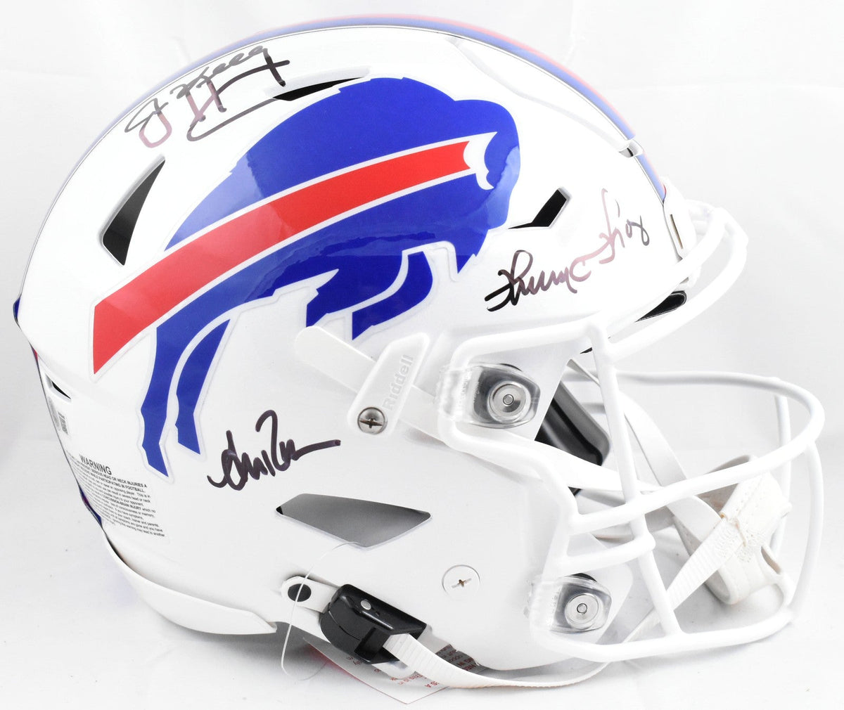 Jim Kelly Andre Reed Thurman Thomas Signed Bills F/S SpeedFlex Helmet-Beckett W