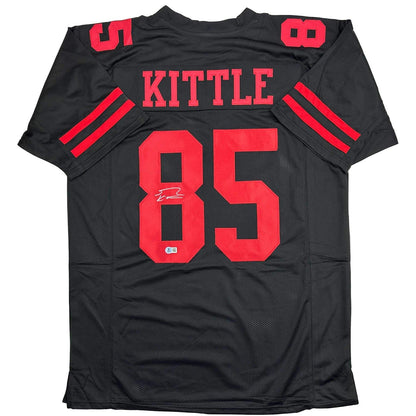 Autographed/Signed George Kittle San Francisco Black Jersey Beckett BAS COA
