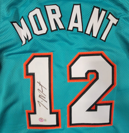 JA MORANT SIGNED PRO STYLE XL CUSTOM JERSEY BECKETT
