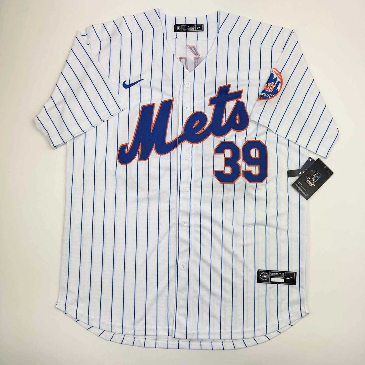 Autographed/Signed Edwin Diaz 2025 All-Star New York Pinstripe Jersey JSA COA