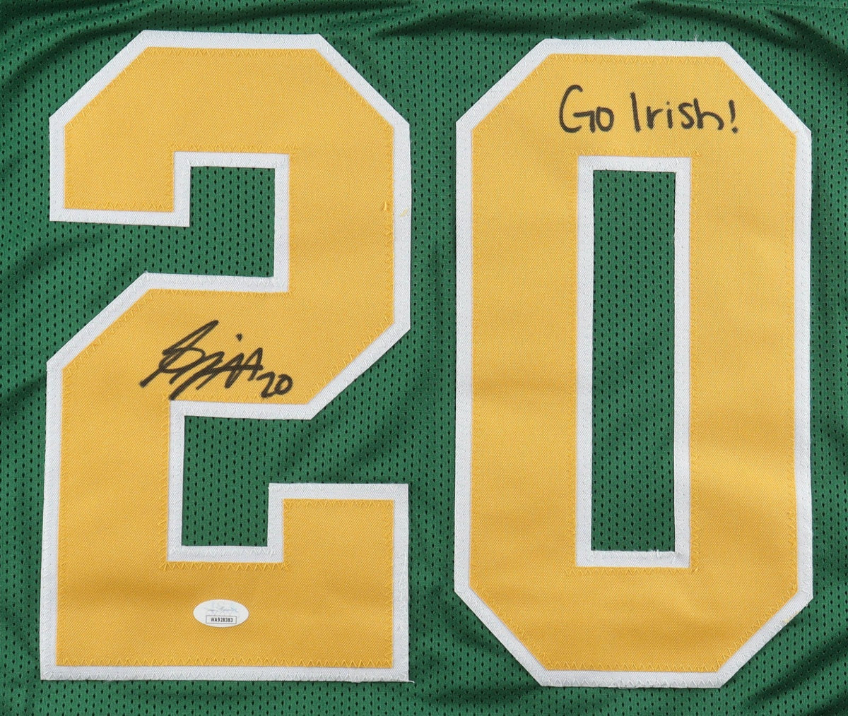 Benjamin Morrison Signed Notre Dame Fighting Irish Jersey "Go Irish" (Beckett)