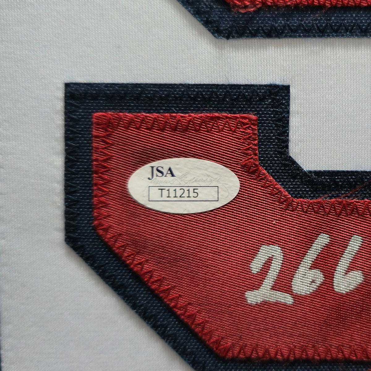 SUEDE FRAMED CLEVELAND INDIANS BOB FELLER AUTOGRAPHED INSCRIBED JERSEY JSA COA