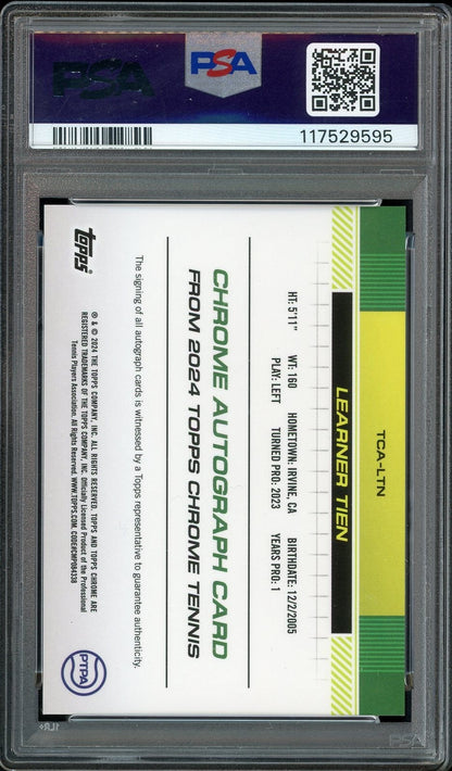 2024 Topps Chrome Sapphire Tennis #LTN Learner Tien RC Auto PSA 10 GEM MINT