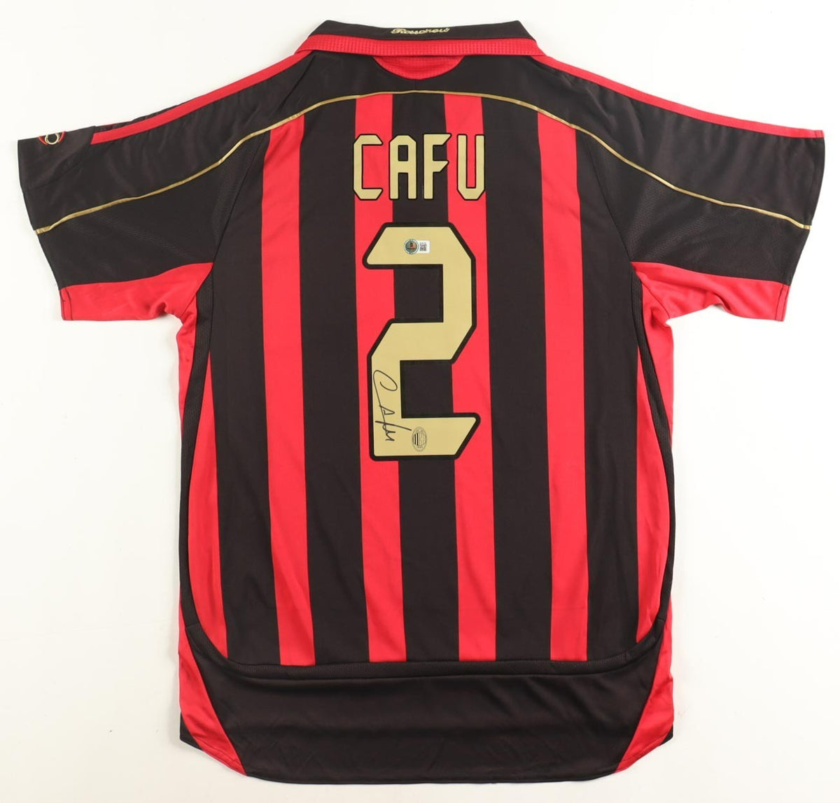 Cafu Signed AC Milan Jersey (Beckett) 2xFIFA World Cup Champion/ Brazil Ntl Team