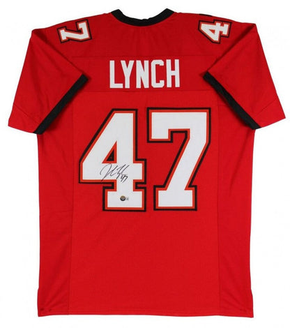 John Lynch Signed Tampa Bay Buccaneers Red Jersey (Beckett) Bucs 1993-2003