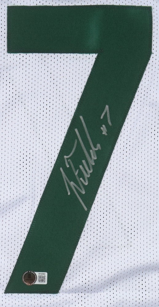 Justin Fields Signed New York Jets White Jersey (Beckett) Ex-Ohio State Q.B.