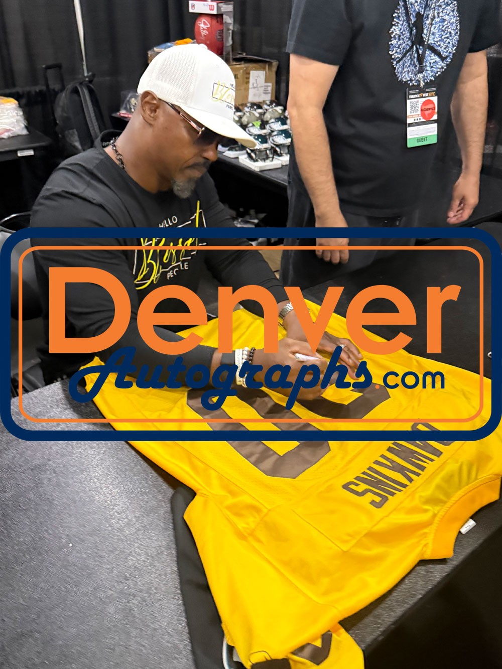 Brian Dawkins Signed Denver Broncos Reebok Yellow sz 50 Jersey Beckett 51456