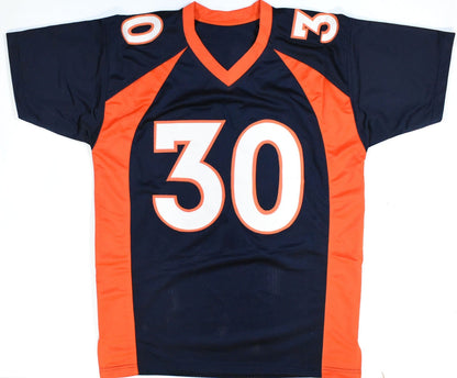 Terrell Davis Autographed Blue Pro Style Jersey - Beckett W Hologram *Black