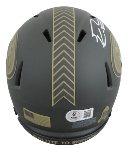 49ers George Kittle Signed Salute To Service IV Speed Mini Helmet BAS Witnessed