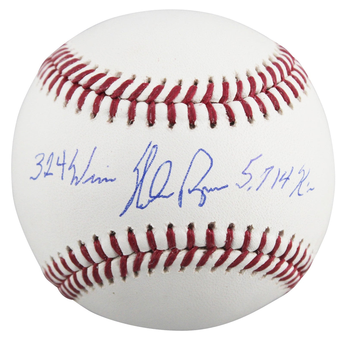 Rangers Nolan Ryan "5714 K's, 324 Wins" Authentic Signed Oml Baseball BAS