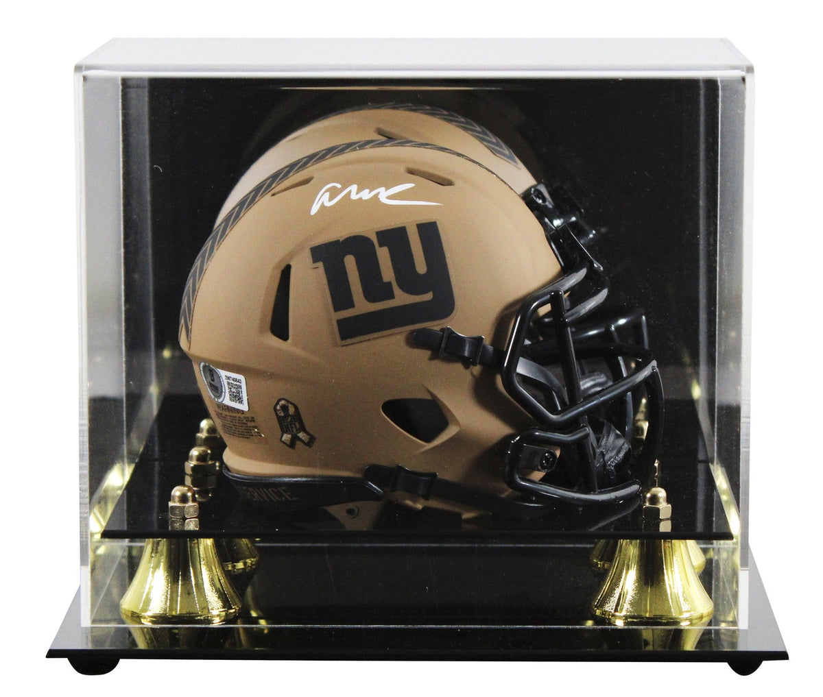 Giants Abdul Carter Signed Salute To Service II Speed Mini Helmet W/ Case BAS W