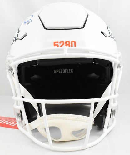 Troy Franklin Signed Denver Broncos F/S ALT 24 SpeedFlex Helmet- Beckett W Holo