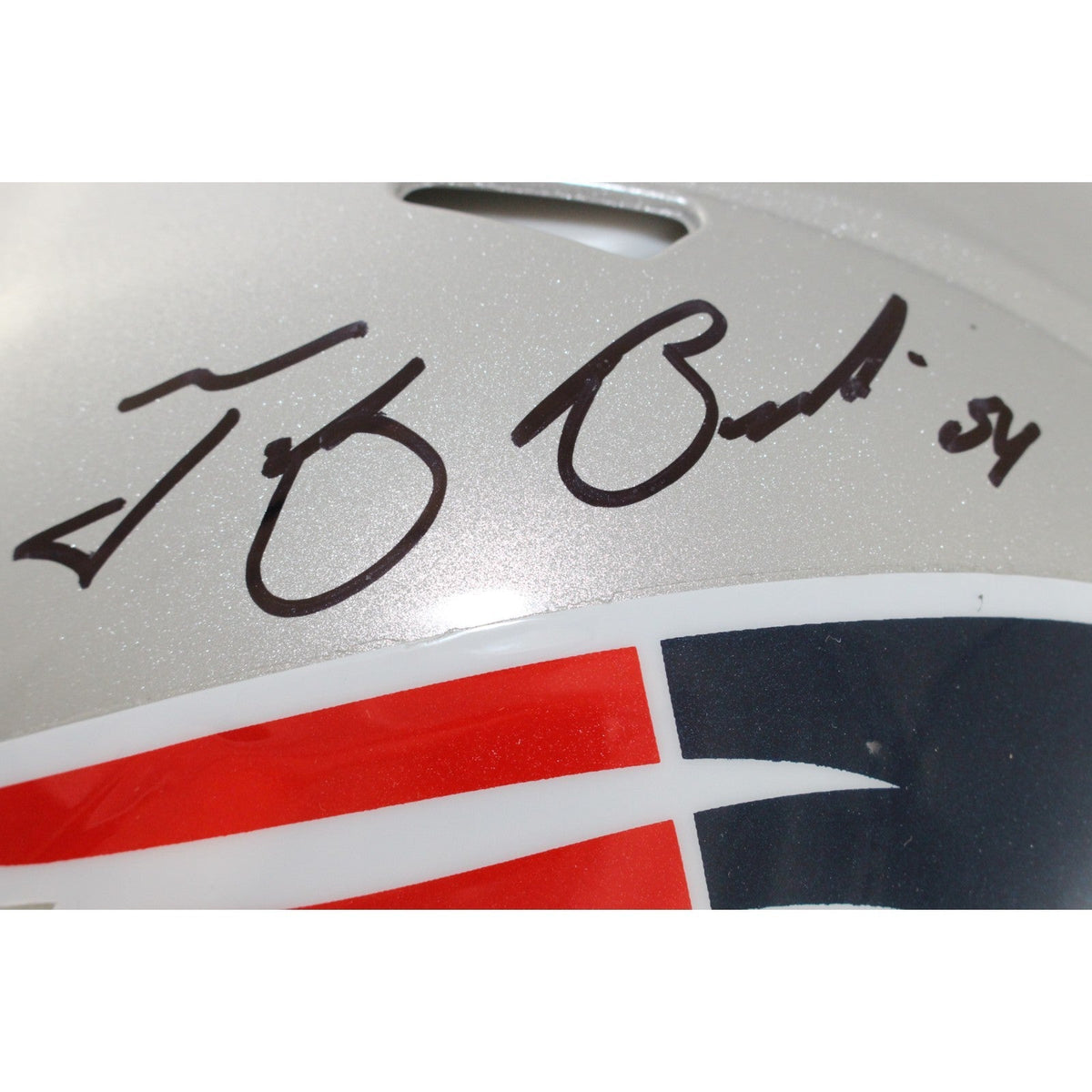 Tedy Bruschi Signed New England Patriots Authentic Helmet Beckett Witness 51678