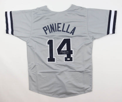 Lou Piniella Signed New York Yankees Road Jersey Inscribed "77-78 WSC" (JSA COA)