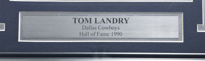 Tom Landry Autographed Framed 8x10 Photo Dallas Cowboys Beckett BAS QR #BP55244