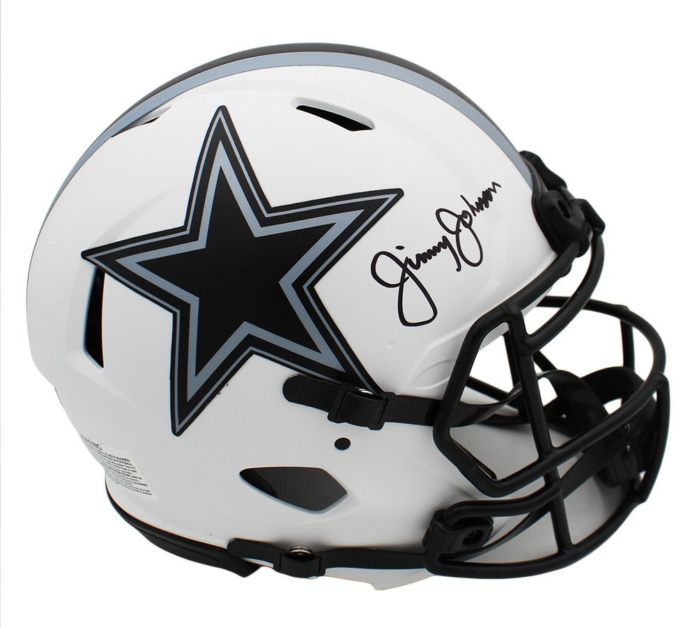 Jimmy Johnson Signed Dallas Cowboys Speed Authentic Lunar NFL Helmet