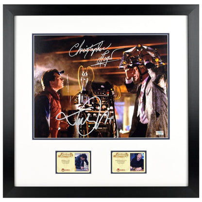 Michael J. Fox, Lloyd Autographed Back to the Future Lab 11x14 Framed Photo