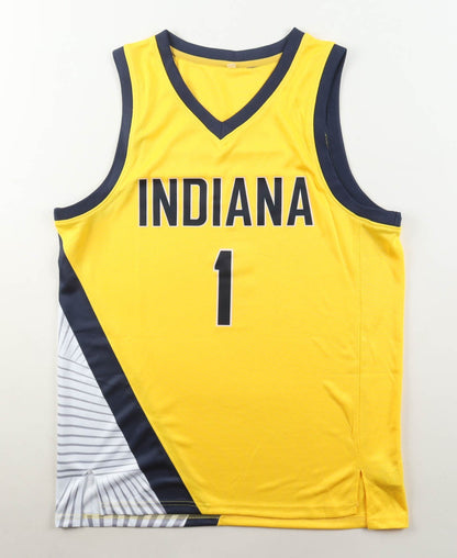 Obi Toppin Signed Indianapolis Pacers Yellow Jersey (Beckett) 2020 1st Rnd Pk #8