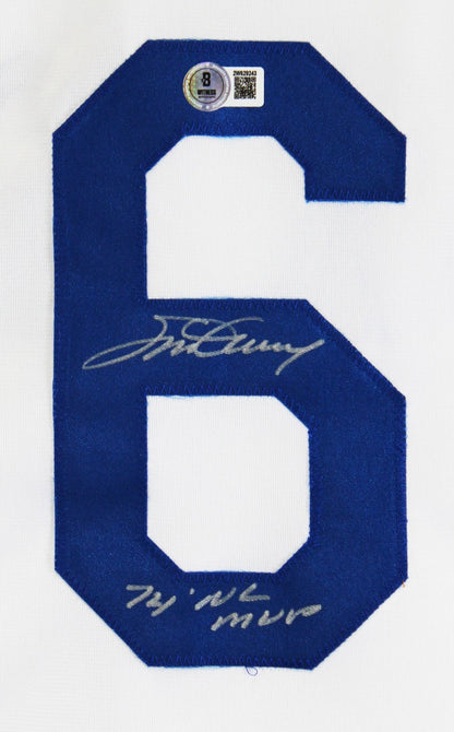 Steve Garvey "74 NL MVP" Signed White Pro Style Framed Jersey BAS Witnessed
