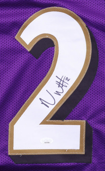 Nate Wiggins Signed Baltimore Ravens Jersey (JSA) 2024 1st Round Draft Pk D Back