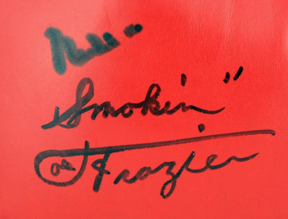 Muhammad Ali & Joe Frazier Signed Red Everlast Boxing Glove PSA/DNA #6A62547