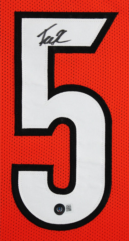 Tee Higgins Authentic Signed Orange Pro Style Framed Jersey BAS Witnessed 2