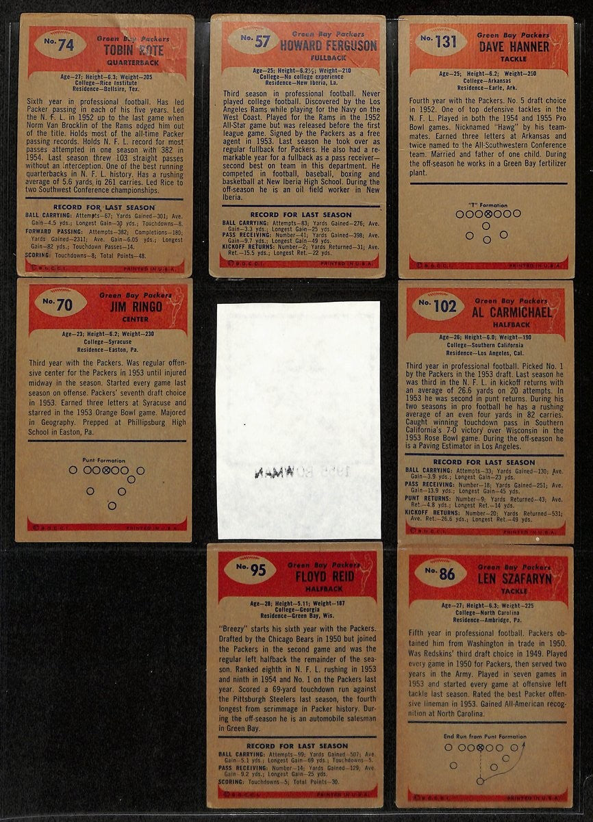 1955 Bowman Football Cards Green Bay Packers Complete Team Set (14) 200306
