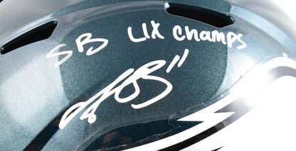 A.J. Brown Autographed Eagles F/S Speed Helmet SB Champs - Beckett W Hologram