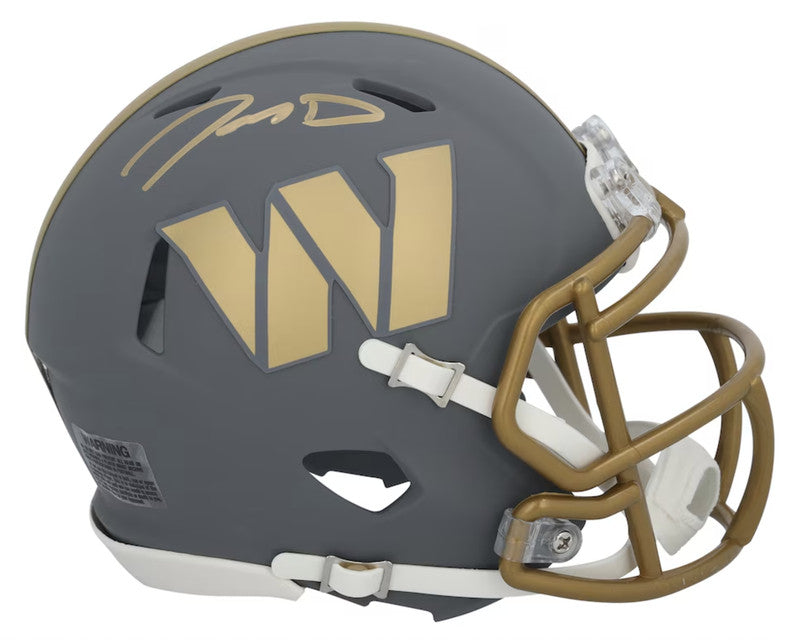 Jayden Daniels Autographed Commanders "Slate" Mini Speed Helmet Fanatics
