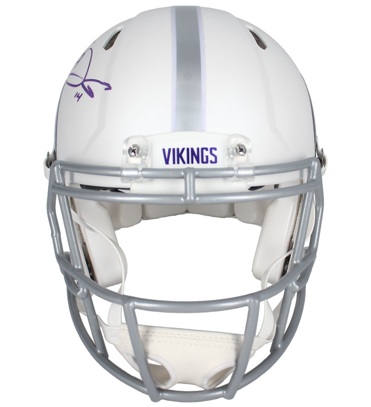 Sam Darnold Autographed Vikings White 2024 Alt. Speed Authentic Helmet Fanatics