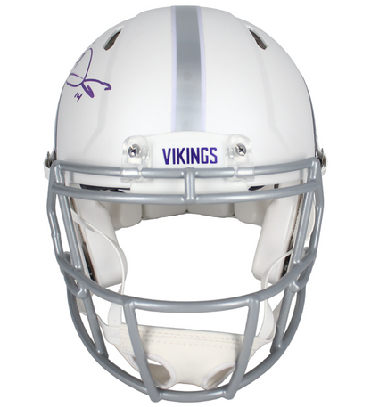 Sam Darnold Autographed Vikings White 2024 Alt. Speed Authentic Helmet Fanatics